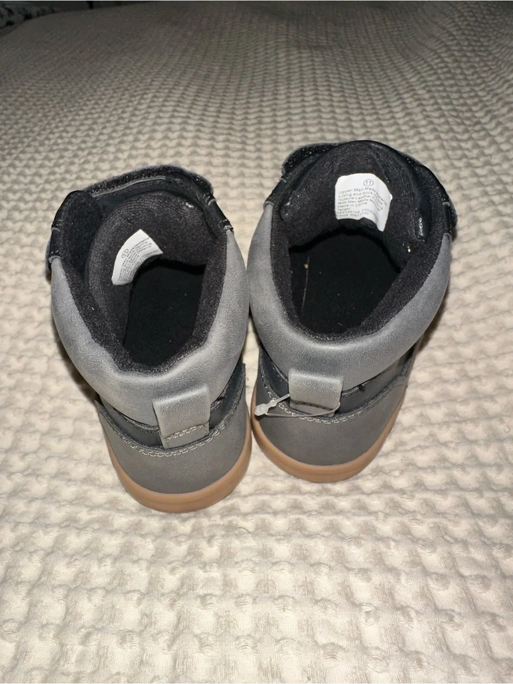 NWOT Kids Black High-Top Sneakers with Tan Sole size 11